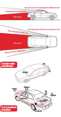 Radar di parcheggio di sicurezza 4 sonde Sensore punto cieco per auto tipo cicalino