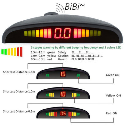 Kit di sensori di retrocessione per auto a 8 punti con display a LED Sistema di assistenza al parcheggio Alerta da bip lunare Sensore di retrocessione per una guida sicura