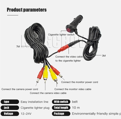 L'accendino multifunzionale dell'automobile cabla DC24V 4 Pin Reversing Camera Connector
