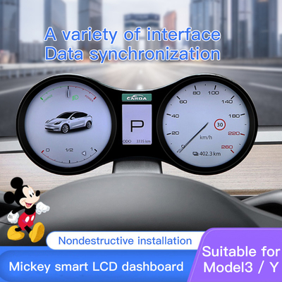 Cruscotto multifunzionale TFT LCD a 12,3 pollici HUD With Compass Speedup Test di Tesla Digital