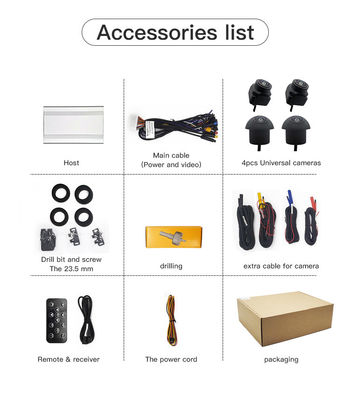 AHD 1080P 360° Car Parking Assistance Camera with Wide-Angle View and Night Vision