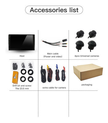 Fotocamera per auto universale a 360 gradi con visione notturna AHD 1080P e sensore SONY per la sicurezza a tutto tondo