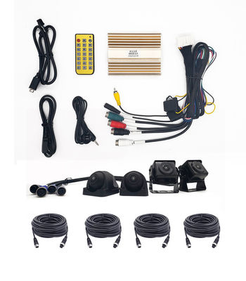 4 cameras Bus Safety 1080P 3D Monitoring 360 degree rear view camera