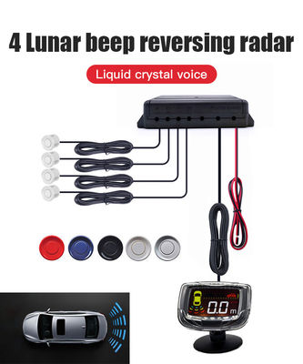  Universal 16.5mm 4‑Probe Parking Sensor System, LCD Monitor Distance Display Car Reverse Radar for 12V Passenger Car SUV Aftermarket OEM Available