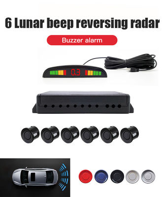 Car Reverse Radar Parking Detection Kit 6 Sensori impermeabili 12V Crescent Screen LED Digital Buzzer 1 anno di garanzia