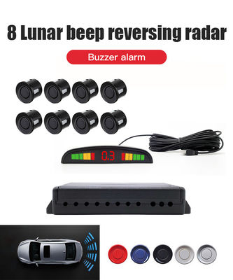 Sensore di rilevamento del parcheggio inverso 12V impermeabile Kit 8 sensori LED Digital Buzzer Crescent Screen Car Radar con garanzia di 1 anno