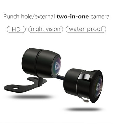 HD Waterproof Punch-Hole & External 2-in-1 Car Rear View Camera with Night Vision and Wide-Angle Lens