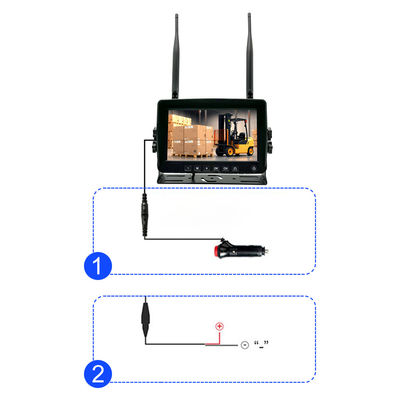 Sistema di telecamera digitale wireless retrovisore da 7 pollici, alimentato a batteria e kit di monitoraggio impermeabile per carrelli elevatori, assistenza al parcheggio dei camion