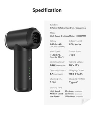 Aspirapolvere portatile per auto a 12V con cavo di alimentazione da 16 piedi e accessori per la pulizia dettagliata degli interni del veicolo