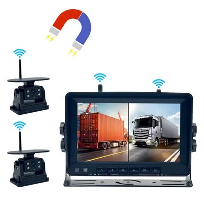 Kit di schermo e telecamera wireless per il retrocesso dei camion con doppia visione e parcheggio sicuro