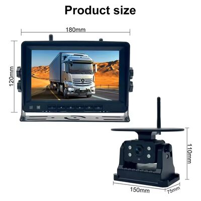 Monitor DVR wireless per camion ad alta definizione, 7 pollici di visione notturna WiFi a energia solare Registratore di backup inverso per Winnebago Travato RV Invertire