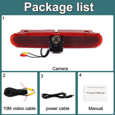 Telecamera posteriore AHD 1080P con obiettivo fisheye da 170°, telecamera con luce freno a LED per Volkswagen VW Caddy Panel Life 2003-2019 OEM
