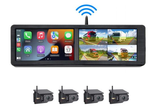 Sistema di telecamere ad energia solare AHD 360° con monitor wireless per camion e autobus