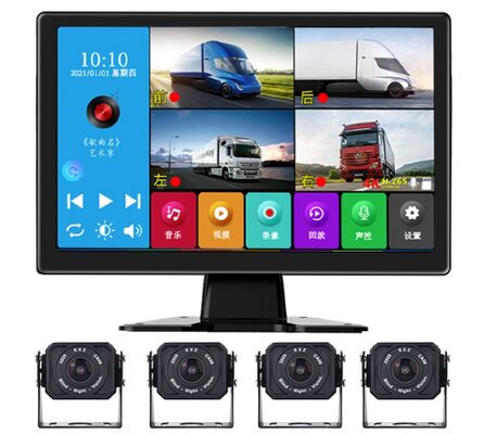 10.1 pollice 1080P Car Rear View Monitor Visione notturna Reverse Camera Spot cieco rilevamento Dash Cam Sistema di allarme di sicurezza