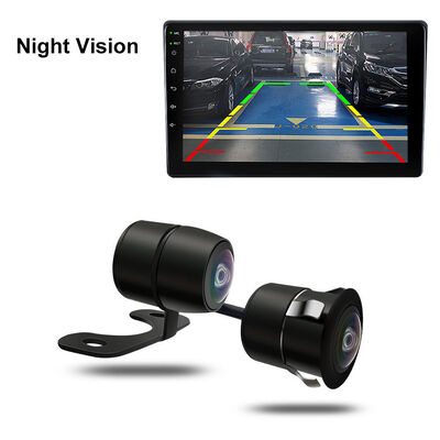 Mini telecamera di retromarcia AHD 1080P impermeabile con doppio obiettivo da 18,55 mm, grandangolare e visione notturna per parcheggio auto