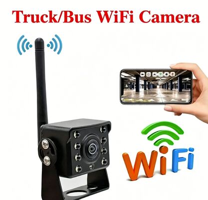 Telecamera WiFi Universale per Camion 12-24V, Telecamera Wireless Impermeabile Montata su Autobus con Internet Mobile, Visione Notturna a Infrarossi ad Alta Definizione per MAN