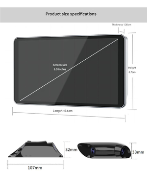 Specchietto retrovisore elettronico a doppia lente 1080P Display ad alta luminosità da 6 pollici Corpo in alluminio ultrasottile Telecamera per specchietto retrovisore per veicolo impermeabile per auto