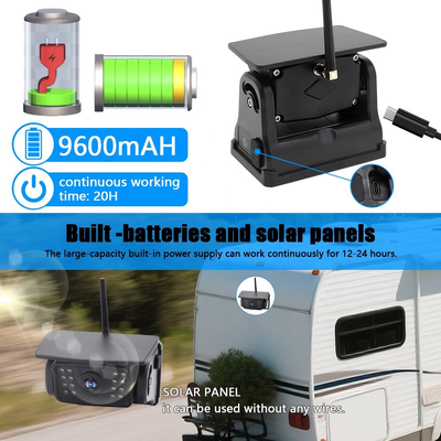 Wifi Camera solare per auto Base magnetica Wireless AI BSD Blind Spot Alarm Rear Backup Camera di sicurezza Visione notturna Installazione impermeabile