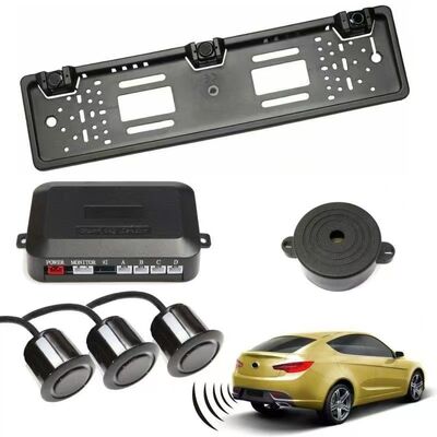 Sistema di avviso di prossimità Parktronics Targa europea telaio Radar di retrocesso auto con 3 sensori Targa UE universale