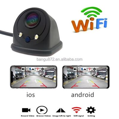 Telecamera per punto cieco per auto WiFi wireless con risoluzione 720P, impermeabile IP67 e angolo di visione di 140 gradi per visione notturna