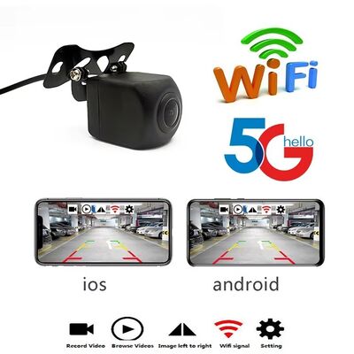Fotocamera di backup wireless 5G WiFi con visione notturna a infrarossi e fotocamera retrovisore impermeabile IP67 per iOS e Android