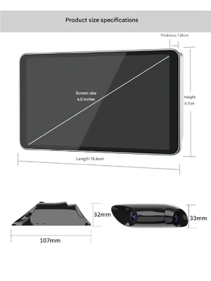 6.0 pollici IPS 600CD Luminosità CMS Sistema Specchietti Elettronici con Risoluzione AHD 1080P Impermeabile IP67 e Grandangolo 140° per Camion Pesanti