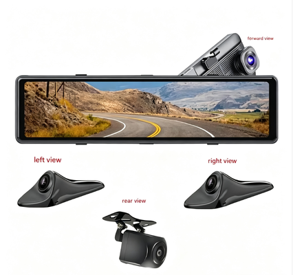 11.26 pollici 4CH AHD 1080P Dashcam Specchietto Retrovisore DVR Registratore Veicolo Black Box