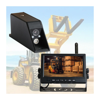 Sistema di monitoraggio wireless per carrelli elevatori con telecamera, monitor IPS da 7 pollici, telecamera di retromarcia ricaricabile per carrelli elevatori Linde, Toyota, Hyster, Yale